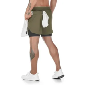 Herren 2-in-1 Camo Laufshorts – Leichte