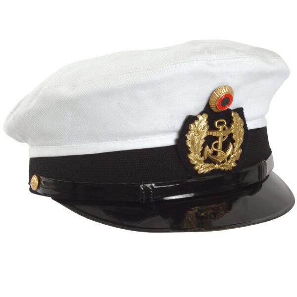 Original Bundeswehr Marine Kapitänsmütze Bw Schirmmütze weiß